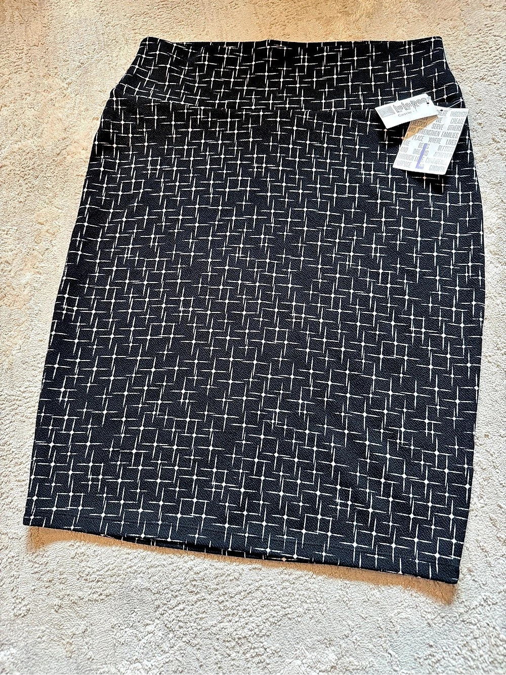 LuLaRoe Cassie Pencil Skirt Black & White Large
